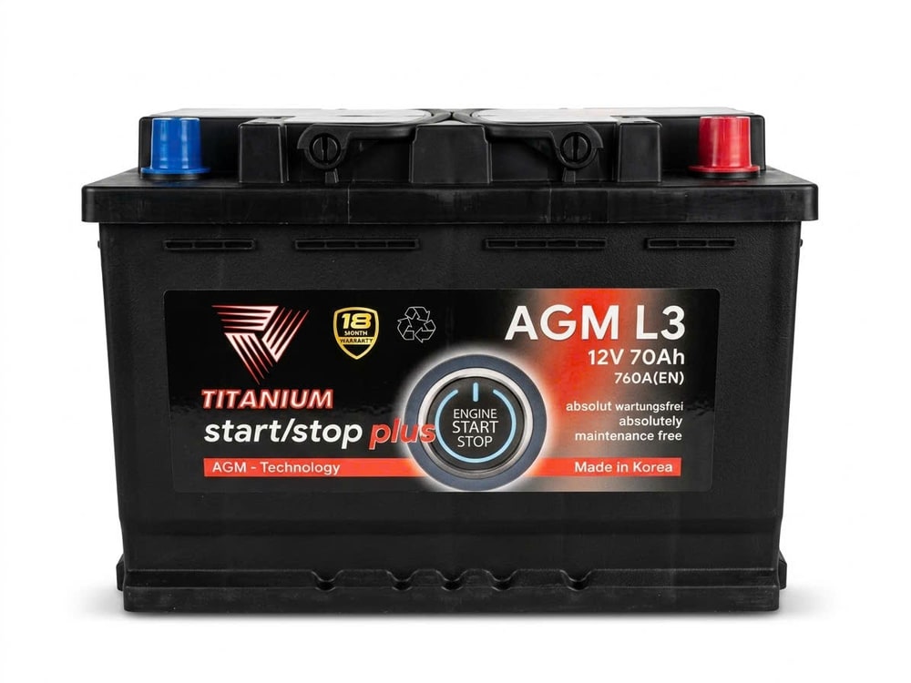 Ắc quy Titanium AGM L3 cho xe có hệ thống start stop