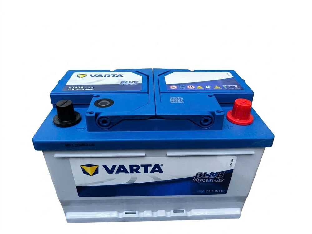 Ắc quy Varta Blue Dynamic 57539 chuẩn DIN 75, vỏ xanh trắng